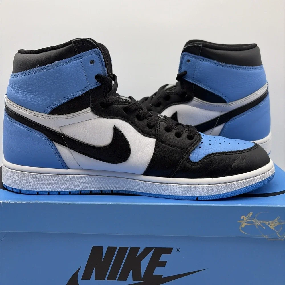 Jordan 1 Retro OG High UNC Toe Blue Black White DZ5485-400 Mens Size 12